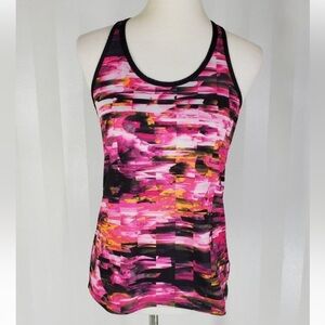 AVIA MULTICOLOR ACTIVEWEAR WORKOUT TANK TOP SIZE M BLACK MESH BLACK PINK ORANGE